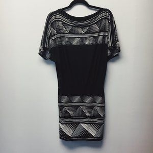 BCBG Max Azria Black Short Sleeve Mini Dress